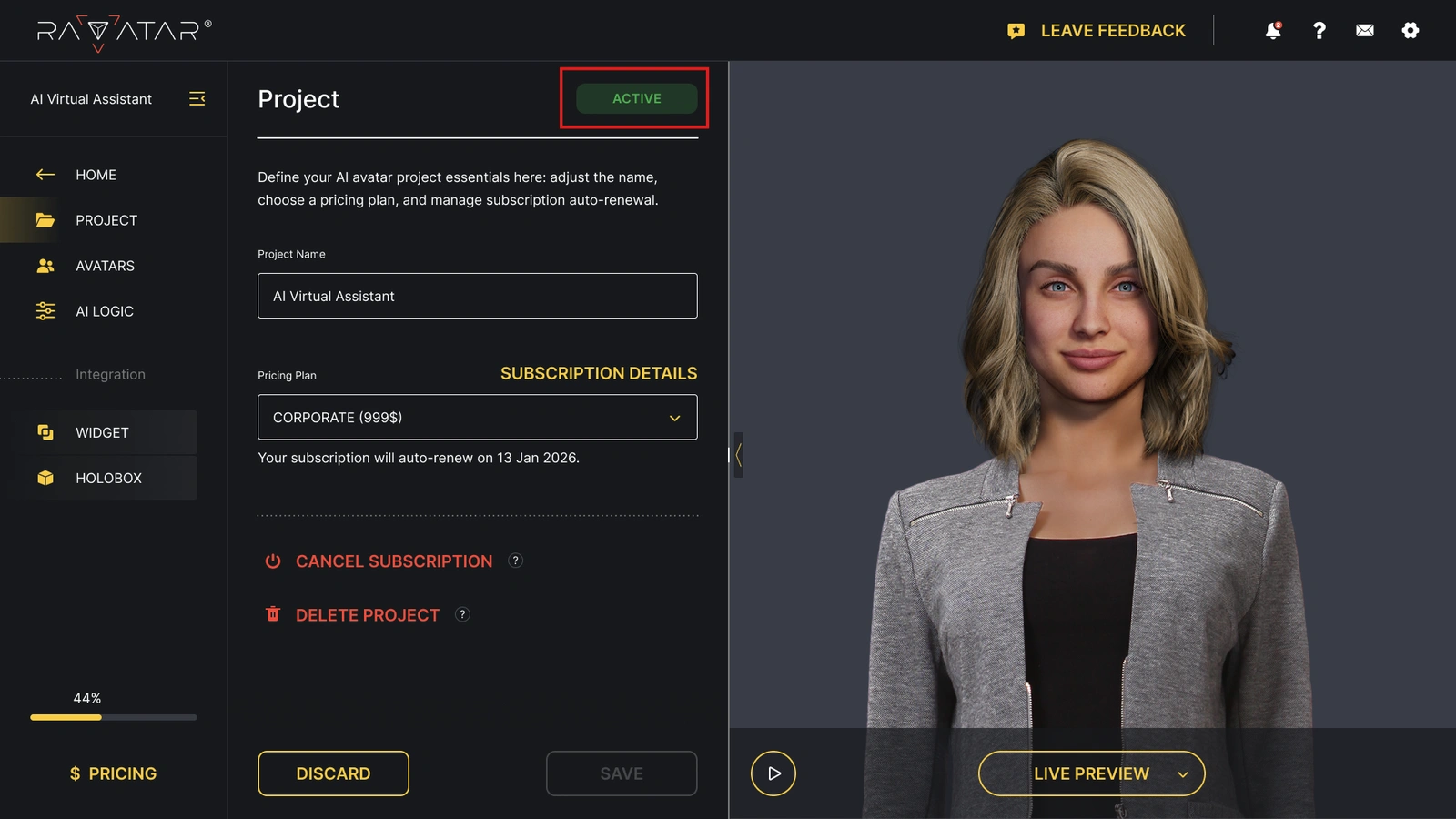 AI Avatar Project Status