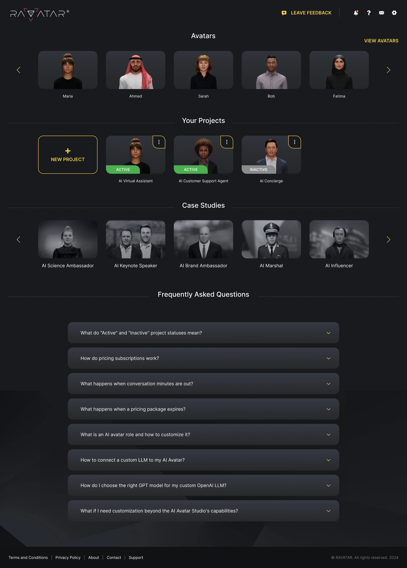 Genesis AI Avatar Studio Dashboard