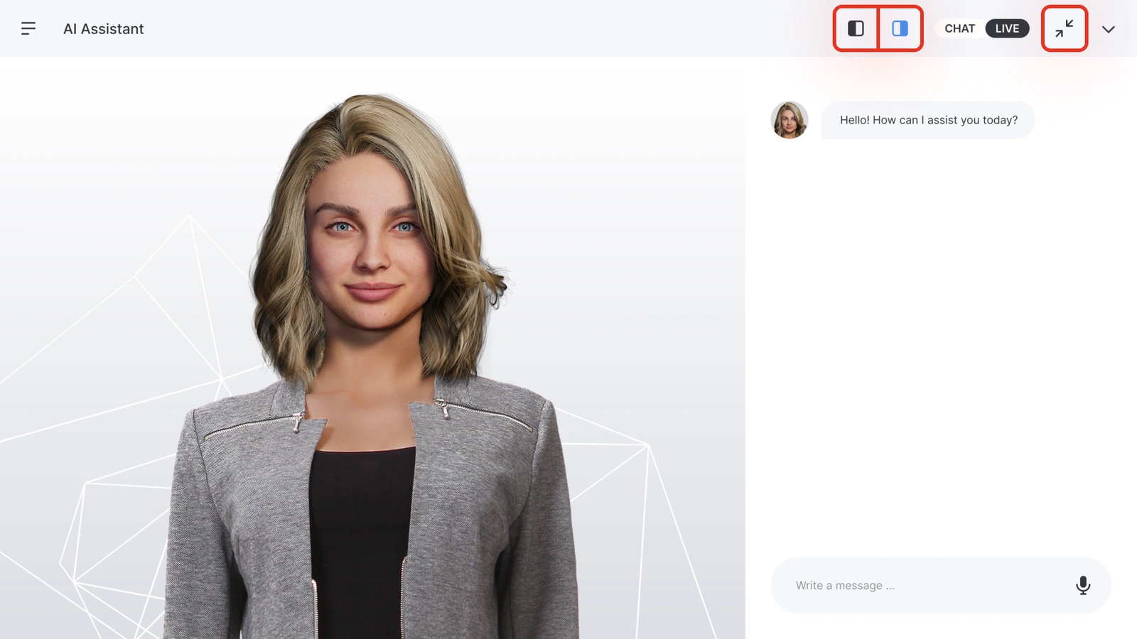 Genesis Studio full AI avatar widget interface preview
