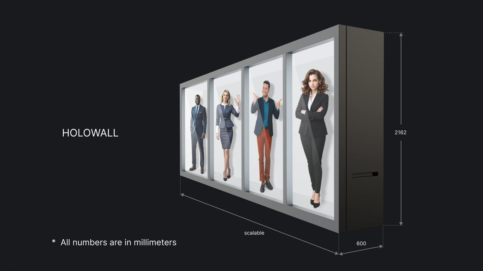 Genesis Studio holographic full scale display holowall for AI avatars