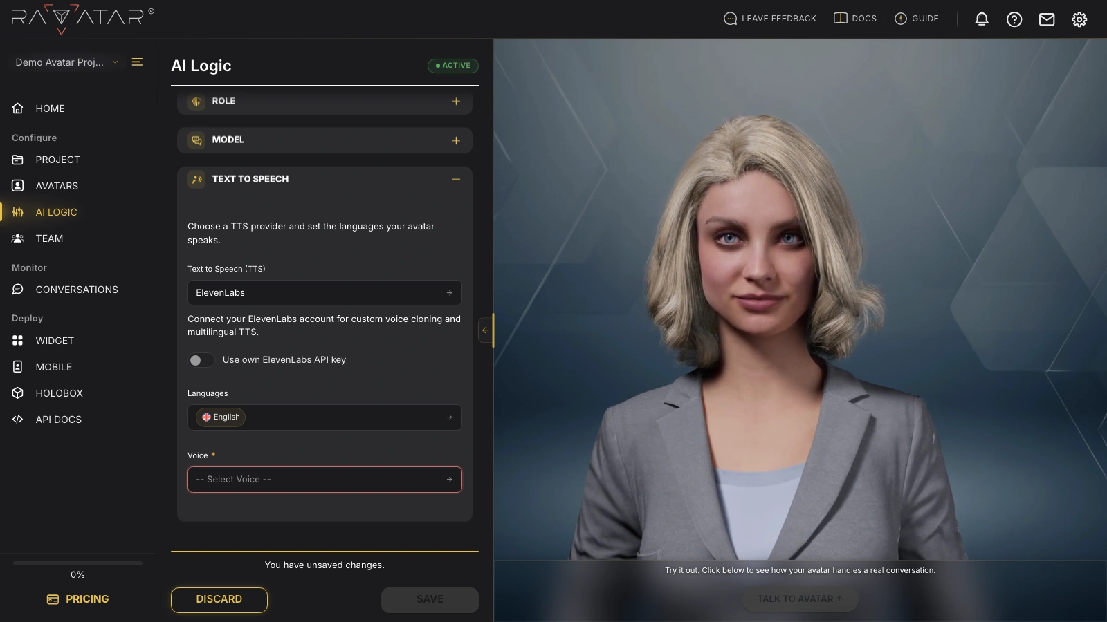 Genesis Studio use ElevenLabs voices for AI avatar speech