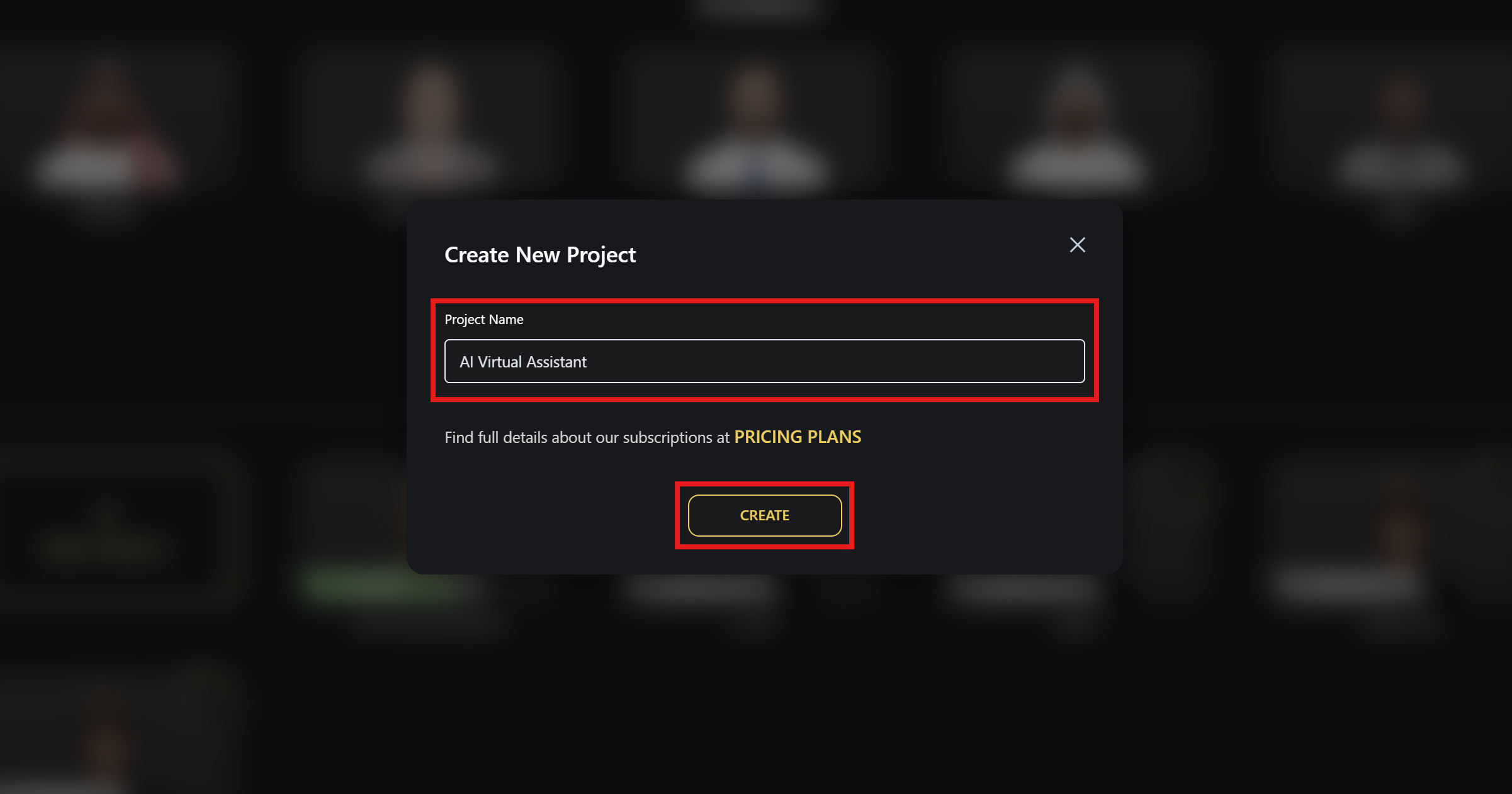 Genesis Studio create new digital human project form