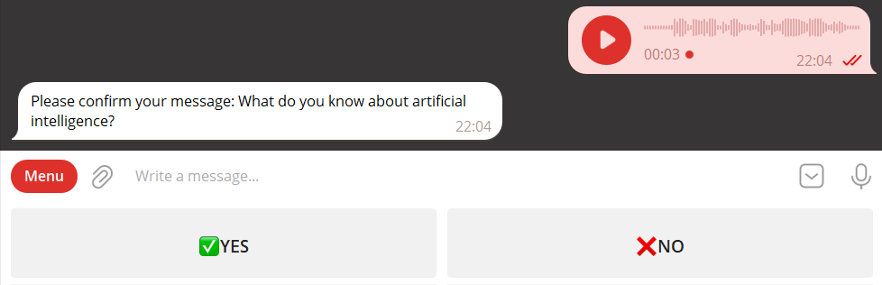 artificial intelligence telegram chatbot for business