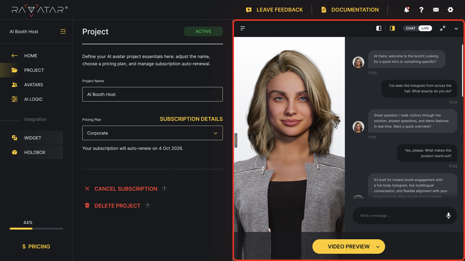 ensuring avatar verification successful waiting for user input text prompt
