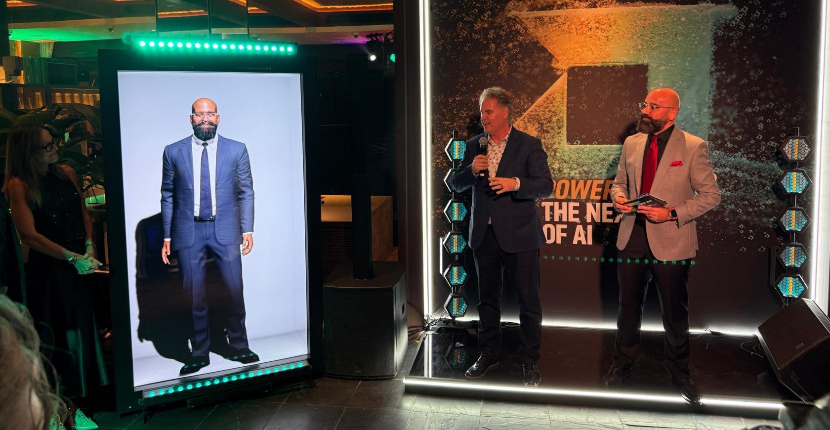 ai-powered digital twin avatar of amd’s regional gm speaking at gitex 2025 executive gala in dubai