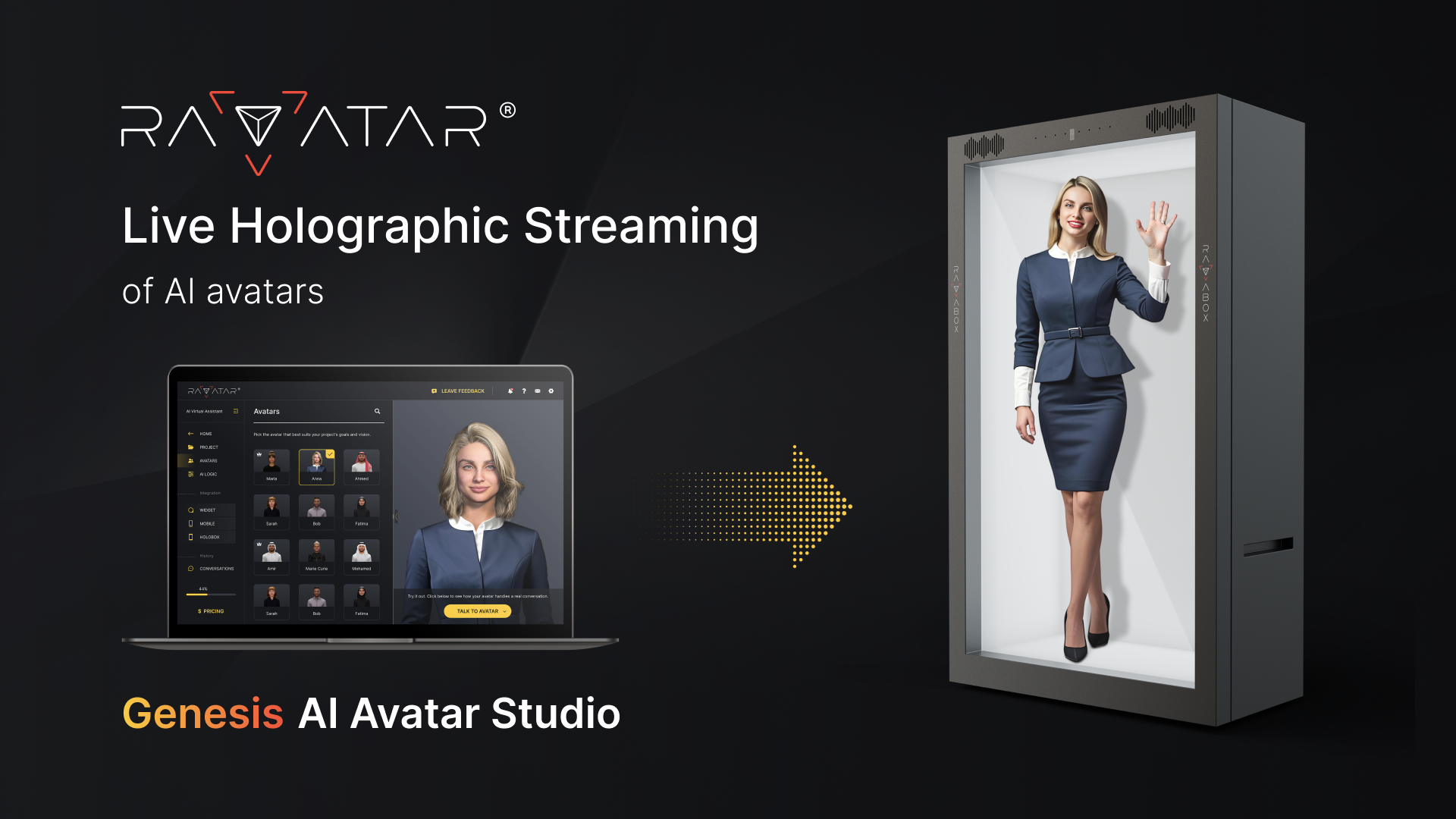best ai avatar services for live streaming hosts real-time holographic ai avatars to holobox