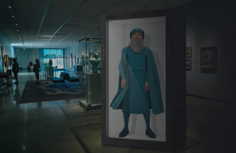 historical figure AI hologram creating immersive real-time engagement at museums