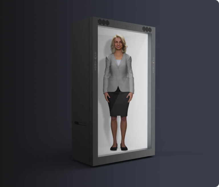 public-facing holographic setup transforming foot traffic areas into dynamic encounters